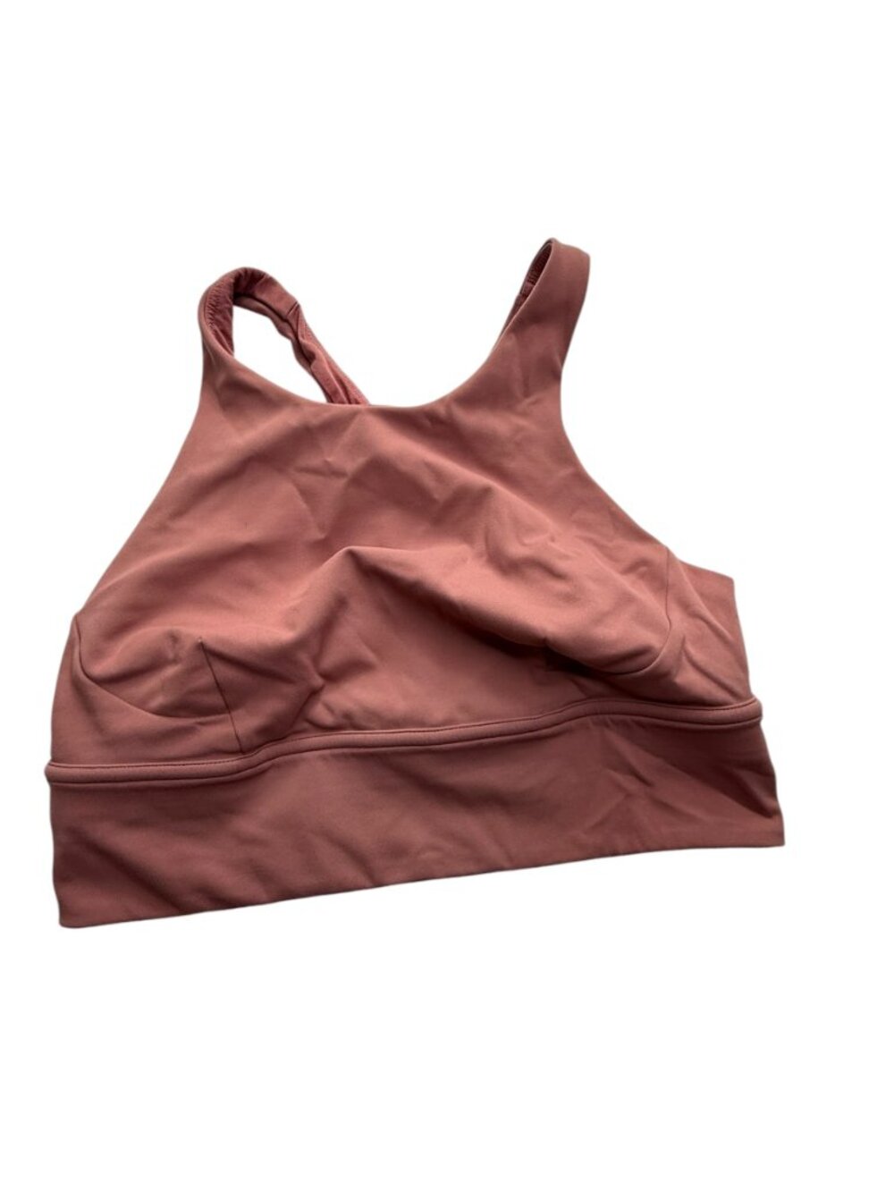 Lululemon Dusty Rose Pink Sports Bra Long Line.  High Neck. Size Women's 8
